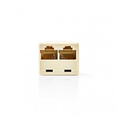 Telecom-Netwerksplitter | RJ45 Female | 2x RJ45 Female | Verguld | Ivoor | PVC | Doos
