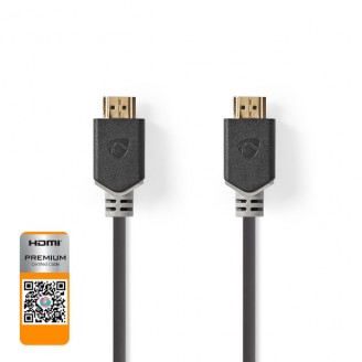 Premium High Speed ??HDMIT-Kabel met Ethernet | HDMIT Connector | HDMIT Connector | 4K@60Hz | 18 Gbps | 5.00 m | Rond | PVC | Antraciet | Doos