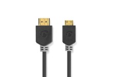 High Speed ??HDMI-Kabel met Ethernet | HDMI Connector | HDMI Mini-Connector | 4K@60Hz | 18 Gbps | 2.00 m | Rond | PVC | Antraciet | Window Box