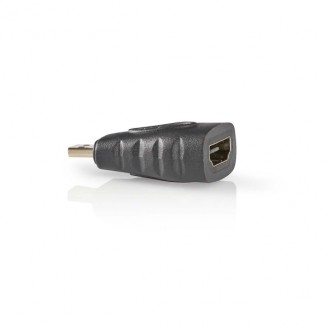 HDMI-Adapter | HDMI Micro-Connector | HDMI Output | Verguld | Recht | ABS | Antraciet | 1 Stuks | Window Box