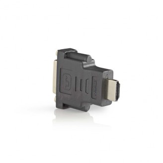 HDMI-Adapter | HDMI Connector | DVI-D 24+1-Pins Female | Verguld | Recht | ABS | Antraciet | 1 Stuks | Doos