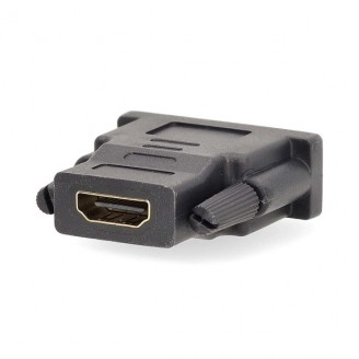 HDMI-Adapter | HDMI Output | DVI-D 24+1-Pins Male | Verguld | Recht | PVC | Antraciet | 1 Stuks | Window Box