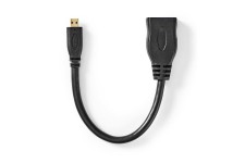 High Speed ??HDMI-Kabel met Ethernet | HDMI Micro-Connector | HDMI Output | 4K@30Hz | 10.2 Gbps | 0.20 m | Rond | PVC | Zwart | Doos