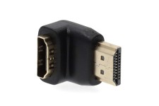 HDMI-Adapter | HDMI Connector | HDMI Output | Verguld | 90° Gehoekt | ABS | Zwart | 1 Stuks | Doos