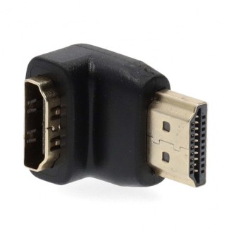 HDMI-Adapter | HDMI Connector | HDMI Output | Verguld | 90Â° Gehoekt | ABS | Zwart | 1 Stuks | Doos