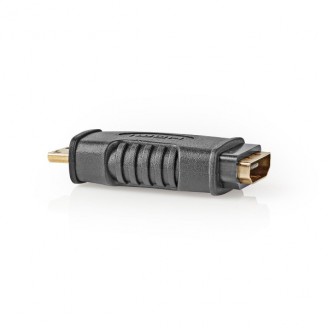 HDMI-Adapter | HDMI Mini-Connector | HDMI Output | Verguld | Recht | ABS | Zwart | 1 Stuks | Blister