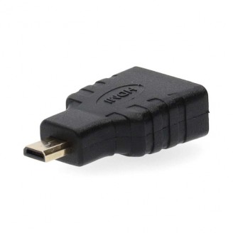HDMI-Adapter | HDMI Micro-Connector | HDMI Output | Verguld | Recht | ABS | Zwart | 1 Stuks | Doos