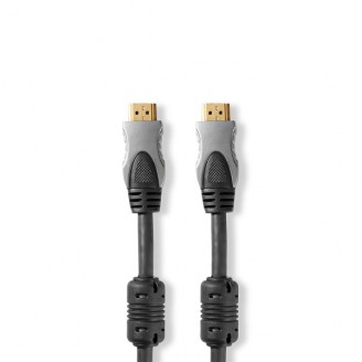 High Speed ??HDMI-Kabel met Ethernet | HDMI Connector | HDMI Connector | 4K@30Hz | 10.2 Gbps | 10.0 m | Rond | PVC | Antraciet | Doos