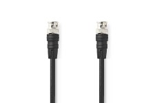 BNC-Videokabel | BNC Male | BNC Male | Vernikkeld | 75 Ohm | 1.00 m | Rond | PVC | Zwart | Label