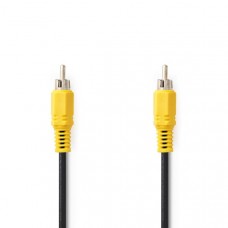 Composiet Videokabel | RCA Male | RCA Male | Vernikkeld | 480p | 5.00 m | Rond | PVC | Zwart | Label