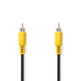 Composiet Videokabel | RCA Male | RCA Male | Vernikkeld | 480p | 5.00 m | Rond | PVC | Zwart | Label