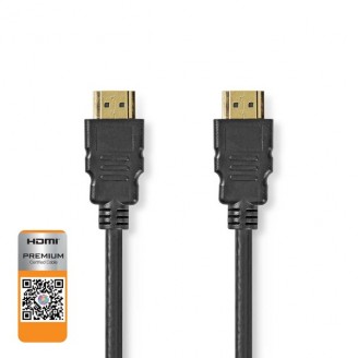 Premium High Speed ??HDMIT-Kabel met Ethernet | HDMIT Connector | HDMIT Connector | 4K@60Hz | 18 Gbps | 0.50 m | Rond | PVC | Zwart | Label