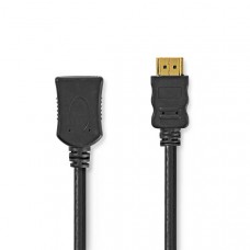 High Speed ??HDMIT-Kabel met Ethernet | HDMIT Connector | HDMIT Female | 4K@30Hz | 10.2 Gbps | 1.00 m | Rond | PVC | Zwart | Label