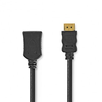 High Speed ??HDMIT-Kabel met Ethernet | HDMIT Connector | HDMIT Female | 4K@30Hz | 10.2 Gbps | 1.00 m | Rond | PVC | Zwart | Label