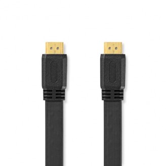 High Speed ??HDMIT-Kabel met Ethernet | HDMIT Connector | HDMIT Connector | 4K@30Hz | 10.2 Gbps | 10.0 m | Plat | PVC | Zwart | Label
