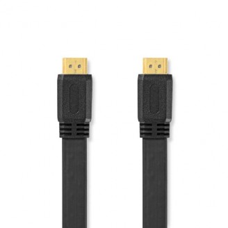 High Speed ??HDMI-Kabel met Ethernet | HDMI Connector | HDMI Connector | 4K@30Hz | 10.2 Gbps | 10.0 m | Plat | PVC | Zwart | Label