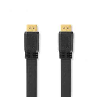 High Speed ??HDMI-Kabel met Ethernet | HDMI Connector | HDMI Connector | 4K@30Hz | 10.2 Gbps | 2.00 m | Plat | PVC | Zwart | Label