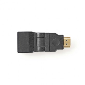 HDMI-Adapter | HDMI Connector | HDMI Output | Verguld | Zwenken | ABS | Zwart | 1 Stuks | Envelop