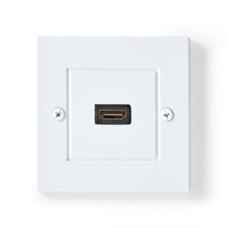 HDMI Wandcontactdoos | 1x HDMI Female | 4K@60Hz | HDMI Output | Zwart | 18 Gbps | Verguld | Doos