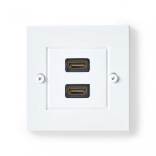 HDMI Wandcontactdoos | 2x HDMI Female | 4K@60Hz | HDMI Output | Zwart | 18 Gbps | Verguld | Envelop
