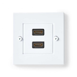 HDMI Wandcontactdoos | 2x HDMI Female | 4K@60Hz | HDMI Output | Zwart | 18 Gbps | Verguld | Envelop