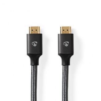 High Speed ??HDMI-Kabel met Ethernet | HDMI Connector | HDMI Connector | 4K@60Hz | ARC | 18 Gbps | 10.0 m | Rond | Katoen | Gun Metal Grijs | Cover Box