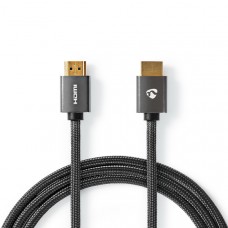 High Speed ??HDMI-Kabel met Ethernet | HDMI Connector | HDMI Connector | 4K@60Hz | ARC | 18 Gbps | 1.00 m | Rond | Katoen | Grijs / Gun Metal Grijs | Cover Window Box
