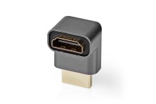 HDMI-Adapter | HDMI Connector / HDMI Male | HDMI Output | Verguld | 270° Gehoekt | Aluminium | Gun Metal Grijs | 1 Stuks | Cover Window Box