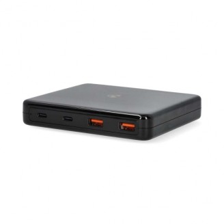 Oplader | 65 W | GaN | Snellaad functie | 1.5 / 2.0 / 3.0 / 3.25 A | Outputs: 4 | USB-A / USB-CT | Euro | 1.50 m | Automatische Voltage Selectie