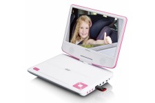 Draagbare 9" DVD-speler met USB-koptelefoon en montagebeugel Roze