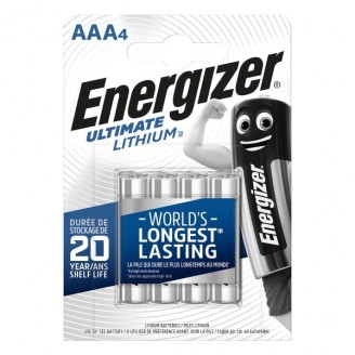 Lithium Batterij AAA | 1.5 V DC | 1250 mAh | 4-Blister | Zilver