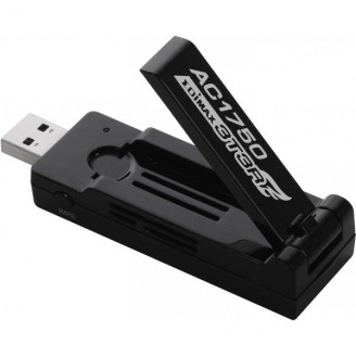 AC1750 Dual-Band Wi-Fi USB 3.0-adapter met 180 graden verstelbare antenne Zwart