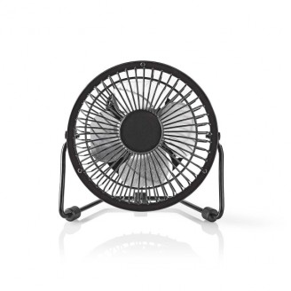 Tafelventilator | USB Gevoed | Diameter: 100 mm | 3 W | 1 Snelheid | Zwart