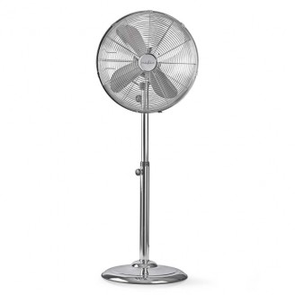 Staande Ventilator | Diameter: 400 mm | 3 Snelheden | Zwenkfunctie | 50 W | Verstelbare hoogte | Nee | Chroom