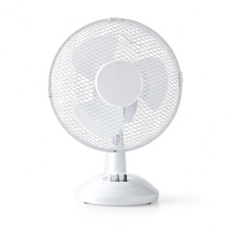 Tafelventilator | Netvoeding | Diameter: 230 mm | 22 W | Zwenkfunctie | 2 Snelheden | Wit