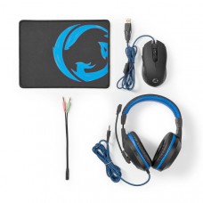 Gaming Combo Kit | 3-in-1 | Koptelefoon, Muis en Muismat | Blauw / Zwart