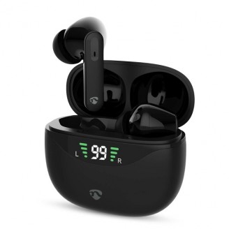 Volledig Draadloze Oordopjes | ANC (Active Noise Cancelling) | Bluetooth | Maximale batterijduur: 30 uur | Aanraakbediening | Charging case | Draadloze oplaadcase | Ingebouwde microfoon | Ondersteuning voor spraakbesturing | Zwart