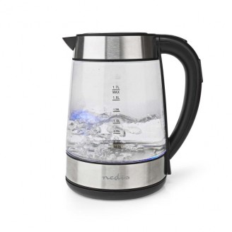 Waterkoker | 1.7 l | Glas | Transparant | 60,70,80,90,100 Â°C | Temperatuurindicator | 360 graden draaibaar | Verborgen verwarmingselement | Strix-controller | Droogkookbeveiliging