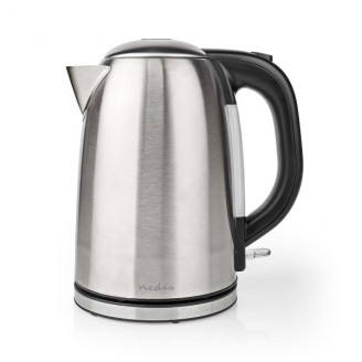 Waterkoker | 1.7 l | Roestvrij Staal | Zilver / Zwart | 360 graden draaibaar | Verborgen verwarmingselement | Strix-controller | Droogkookbeveiliging
