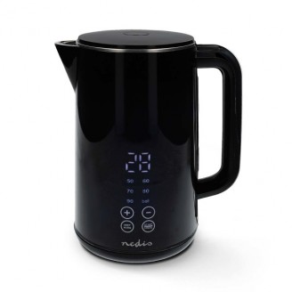 Waterkoker | 1.7 l | Kunststof | Zwart | 50,60,70,80,90,100 Â°C | Temperatuurindicator | 360 graden draaibaar | Verborgen verwarmingselement | Strix-controller | Droogkookbeveiliging