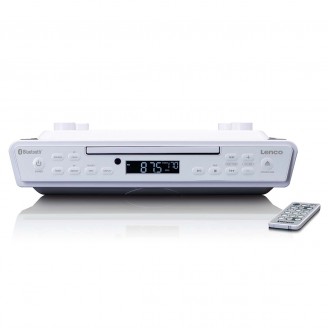 Keukenklokradio met CD Bluetooth en afstandsbediening Wit