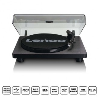 Houten platenspeler met MMC Cartridge en PC Codering Zwart
