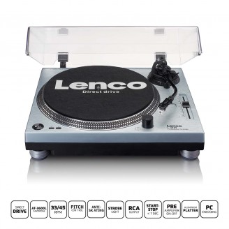 L-3809ME Direct drive platenspeler met USB / PC Codering Metallic blauw