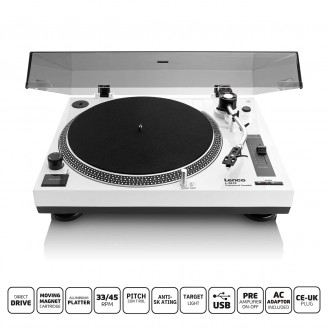 Platenspeler directe aandrijving PC-code CE-UK Wit
