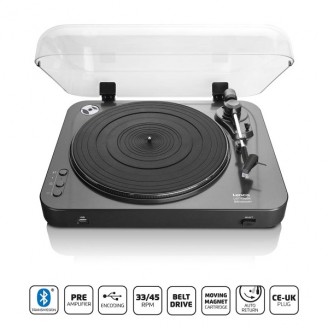 Platenspeler met directe codering en Bluetooth Zwart