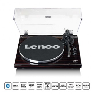 Platenspeler met Bluetooth transmissie donkerbruin