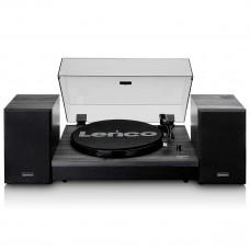 Platenspeler met Bluetooth en twee externe luidsprekers Zwart