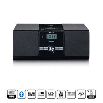 Micro set met CD/MP3 Bluetooth USB afstandsbediening Zwart