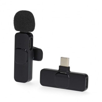 Microfoon | Gebruikt voor: Notebook / Smartphone / Tablet | Draadloos / USB Type-CT | USB-CT Female | Aan/uit knop