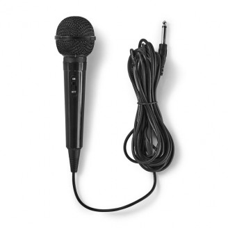 Bedrade Microfoon | CardioÃ¯de | Vaste Kabel | 5.00 m | 80 Hz - 12 kHz | 600 Ohm | -75 dB | Aan/uit knop | ABS | Zwart